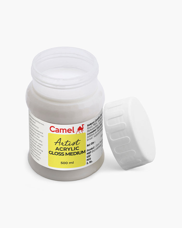 Camel Acrylic Gloss Medium Individual jar of 500 ml