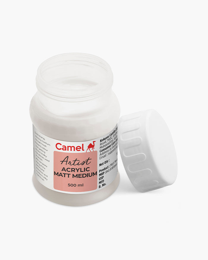 Camel Acrylic Matt Medium Individual jar of 500 ml