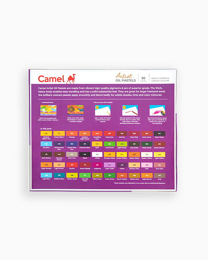 Camel Artist Oil Pastels Assorted pack of 50 shades
