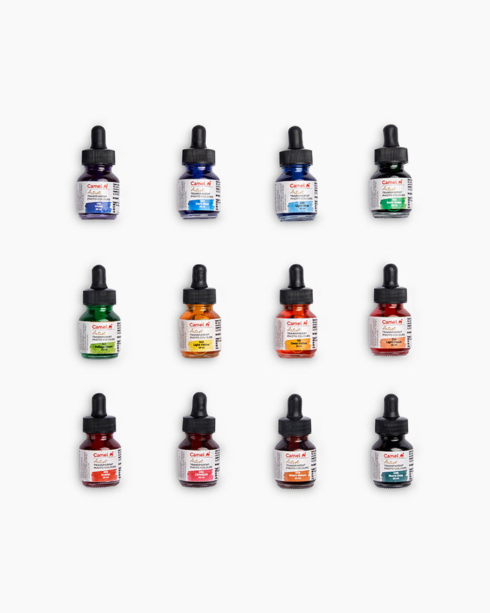 Camel Transparent Photo Colours Assorted pack of 12 shades in 20 ml