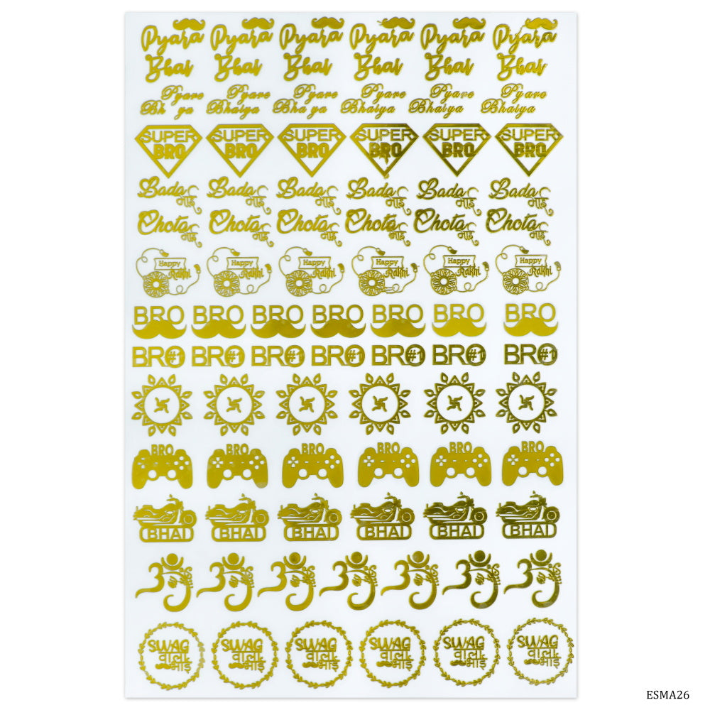 EP Sticker Metal Design Rakhi Super Bro ESMA26