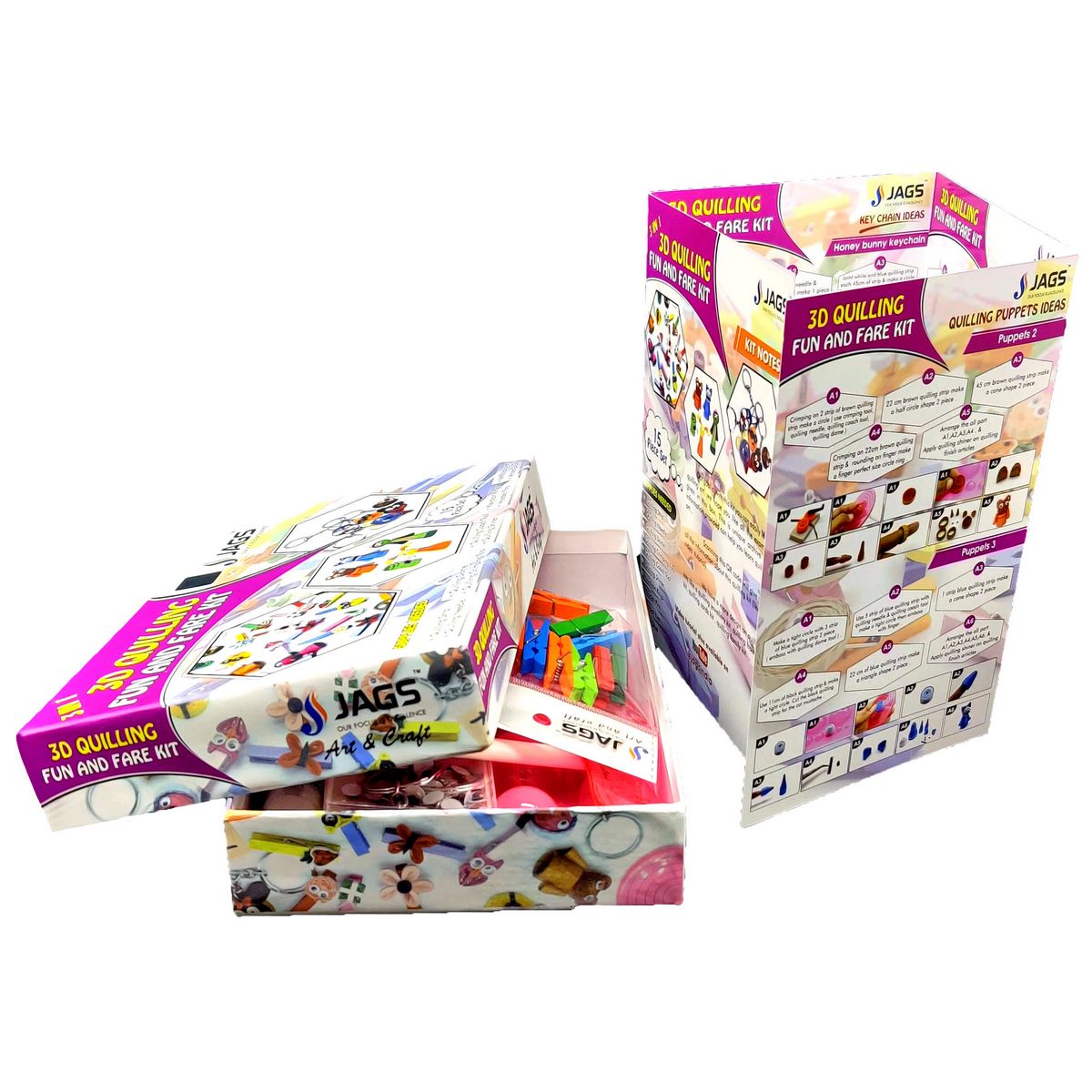 Jags 3in1 3D Quilling Fun And Fare Kit J33Q00