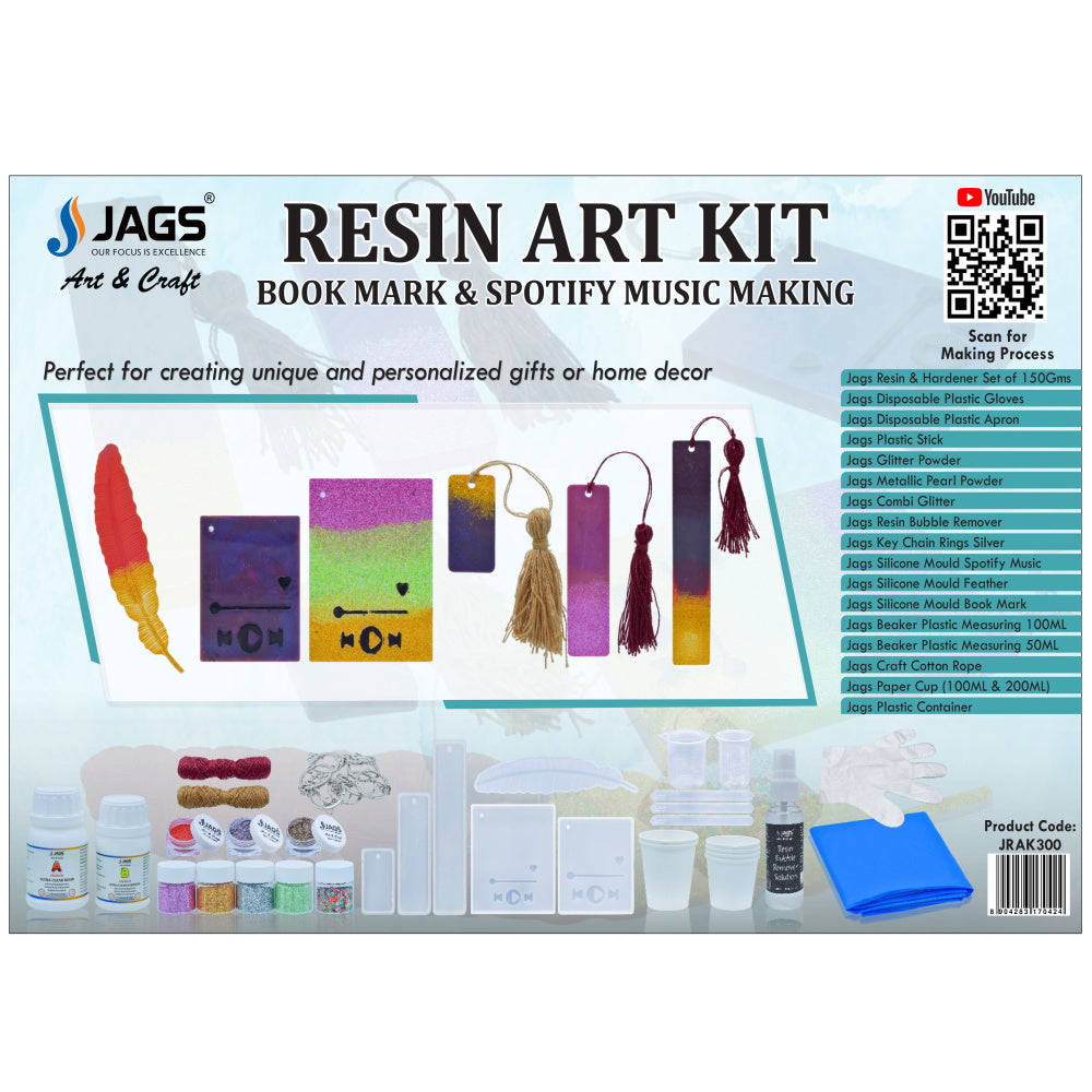 Jags Resin Art Kit For Bookmark, Feather & Music JRAK300