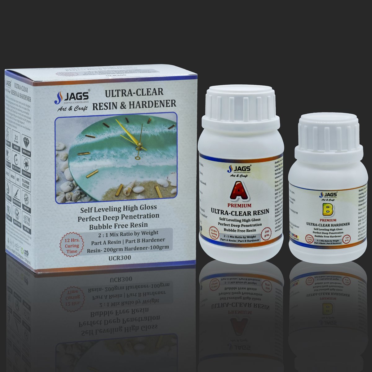 Ultra Clear Set Resin 200Gms Hardener 100Gms UCR300