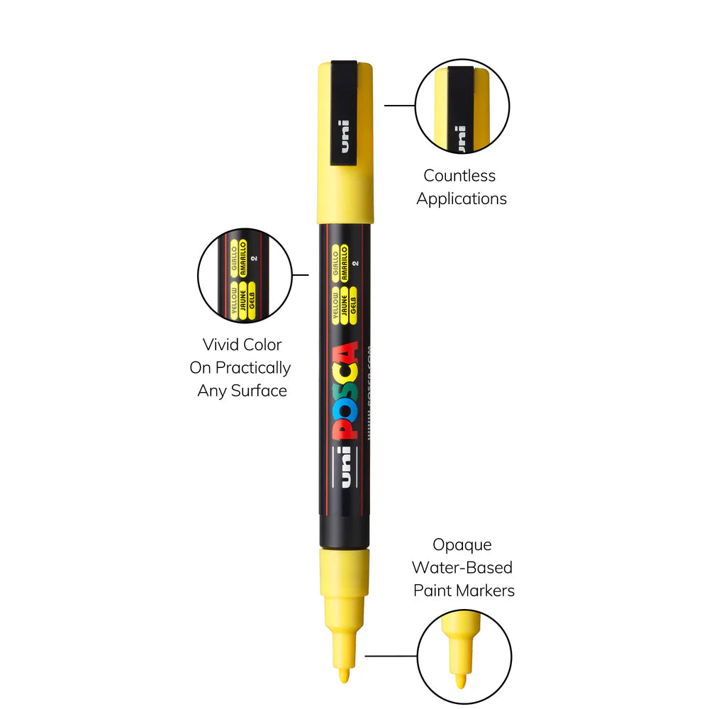 uni® POSCA® PC-5M, Water-Based Paint Markers (16 Pack)