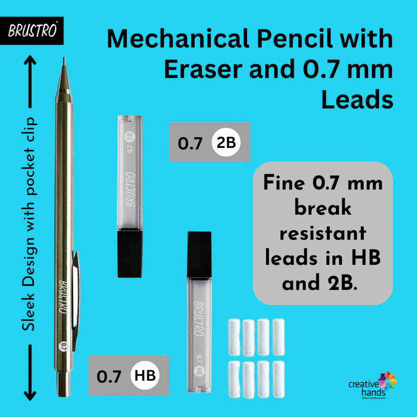 BRUSTRO Mechanical Pencil Set 0.7mm metal body