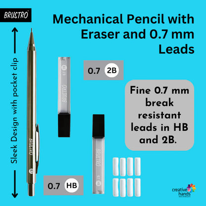 BRUSTRO Mechanical Pencil Set 0.7mm metal body