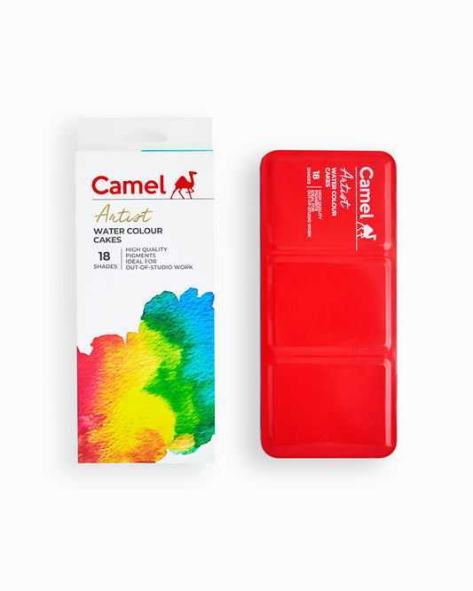 Camel  Artist  Water  Colours  Assorted  box  of  cakes,  18  shades  with  Brush