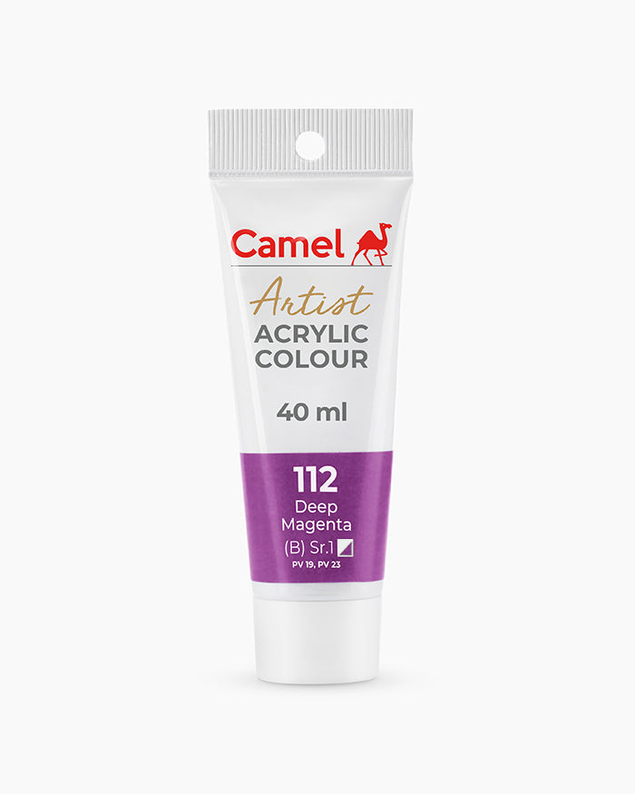 Camel Artist Acrylic Colours Individual tube of Deep Magenta-112
