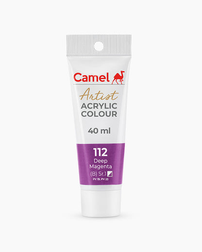 Camel Artist Acrylic Colours Individual tube of Deep Magenta-112