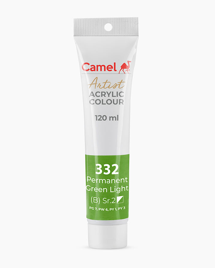 Camel Artist Acrylic Colours Individual tube of Permanent Green Light- 332