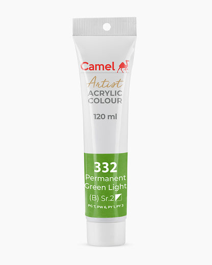 Camel Artist Acrylic Colours Individual tube of Permanent Green Light- 332