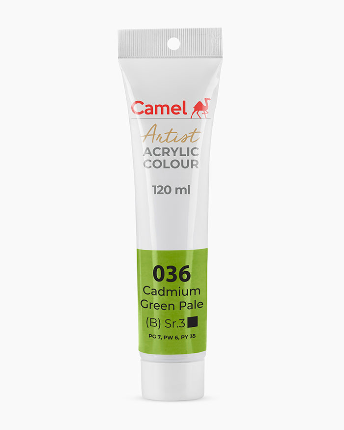 Camel Artist Acrylic Colours Individual tube of Cadmium Green Pale- 036