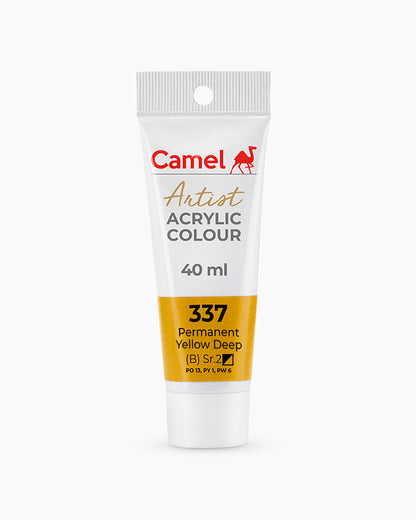Camel Artist Acrylic Colours Individual tube of Permanent Yellow Deep-337