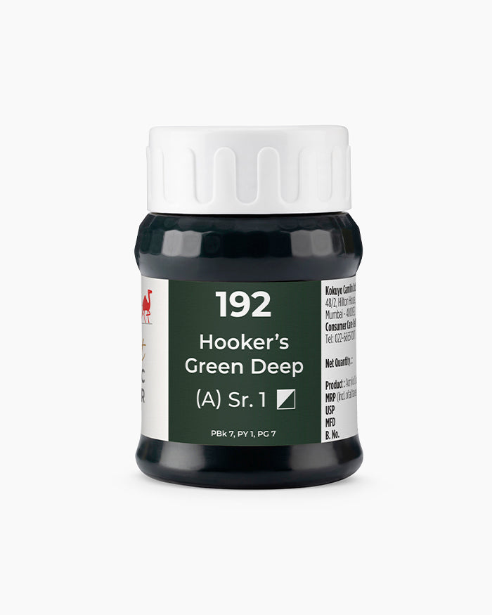 Camel Artist Acrylic Colours Individual tube of Hooker`s Green Deep-192