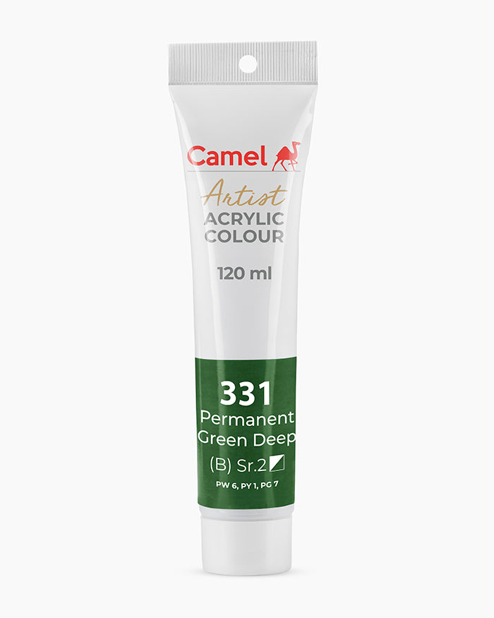 Camel Artist Acrylic Colours Individual tube of Permanent Green Deep-331