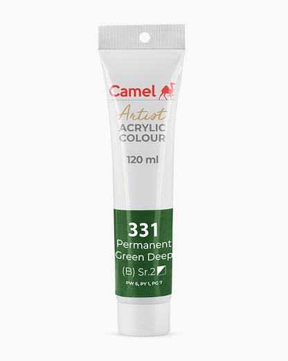 Camel Artist Acrylic Colours Individual tube of Permanent Green Deep-331