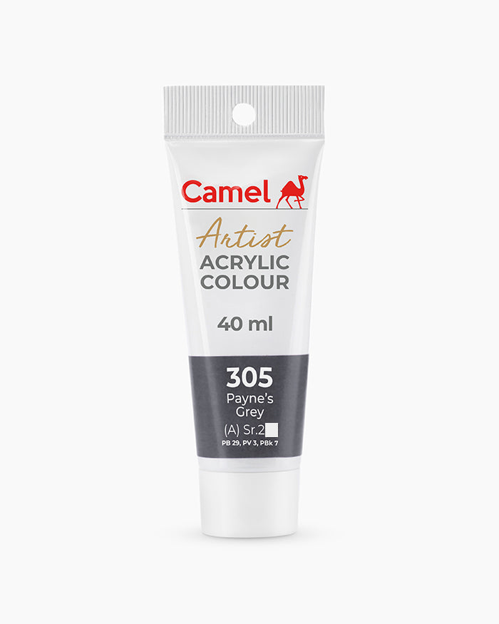 Camel Artist Acrylic Colours Individual tube of Payne`s Grey- 305
