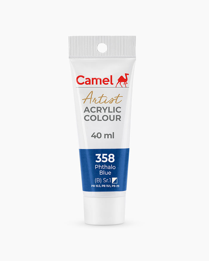 Camel Artist Acrylic Colours Individual tube of Phthalo Blue-358