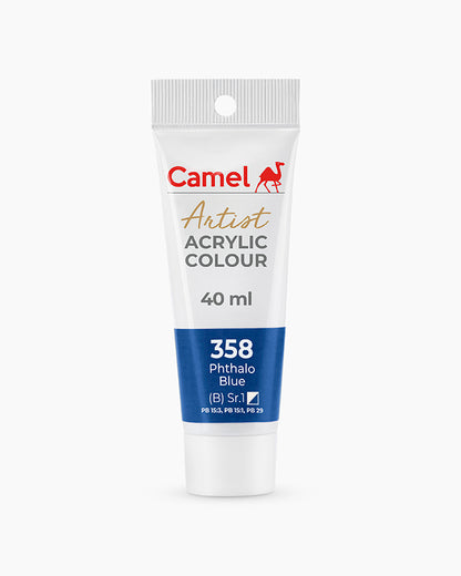 Camel Artist Acrylic Colours Individual tube of Phthalo Blue-358