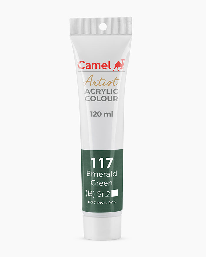 Camel Artist Acrylic Colours Individual tube of Emerald Green-117