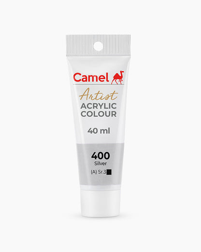 Camel Artist Acrylic Colours Individual tube of Silver- 400