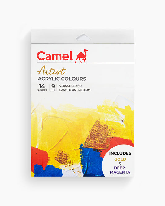 Camel  Artist  Acrylic  Colours  Assorted  pack  of  14  shades  in  9  ml