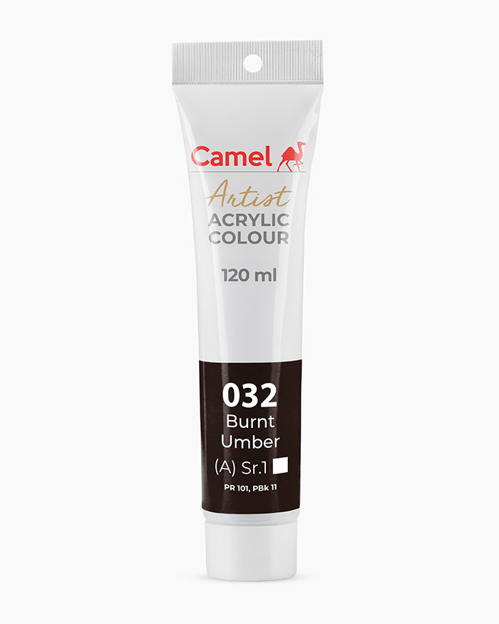 Camel Artist Acrylic Colours Individual tube of Burnt Umber- 032