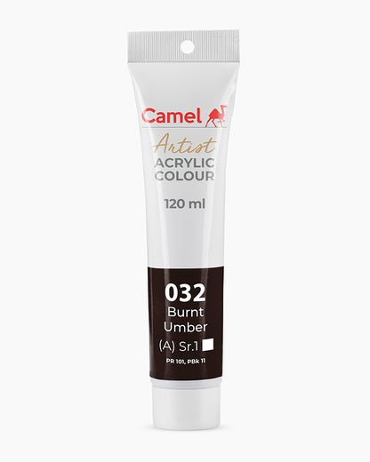 Camel Artist Acrylic Colours Individual tube of Burnt Umber- 032