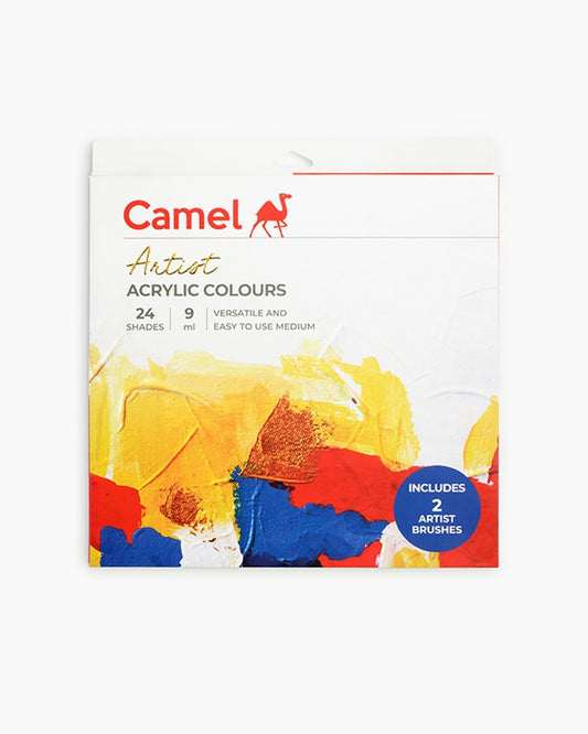 Camel  Artist  Acrylic  Colours  Assorted  pack  of  24  shades  in  9  ml
