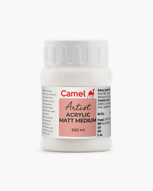 Camel Acrylic Matt Medium Individual jar of 500 ml