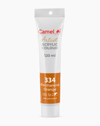 Camel Artist Acrylic Colours Individual tube of Permanent Orange-334