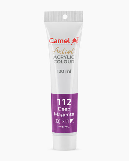 Camel Artist Acrylic Colours Individual tube of Deep Magenta-112