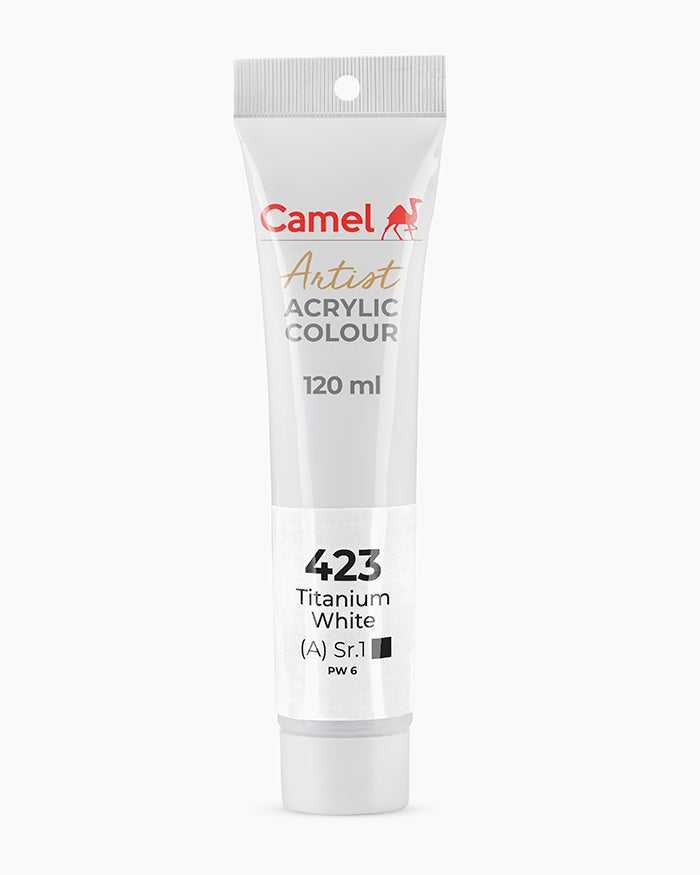 Camel Artist Acrylic Colours Individual tube of Titanium White- 423