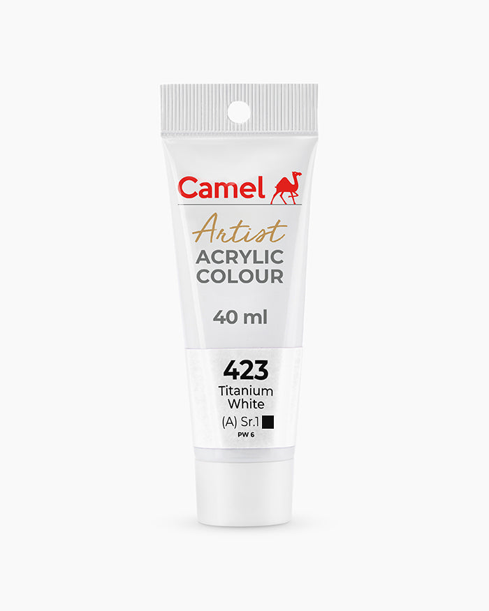Camel Artist Acrylic Colours Individual tube of Titanium White- 423