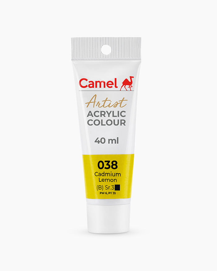 Camel Artist Acrylic Colours Individual tube of Cadmium Lemon- 038