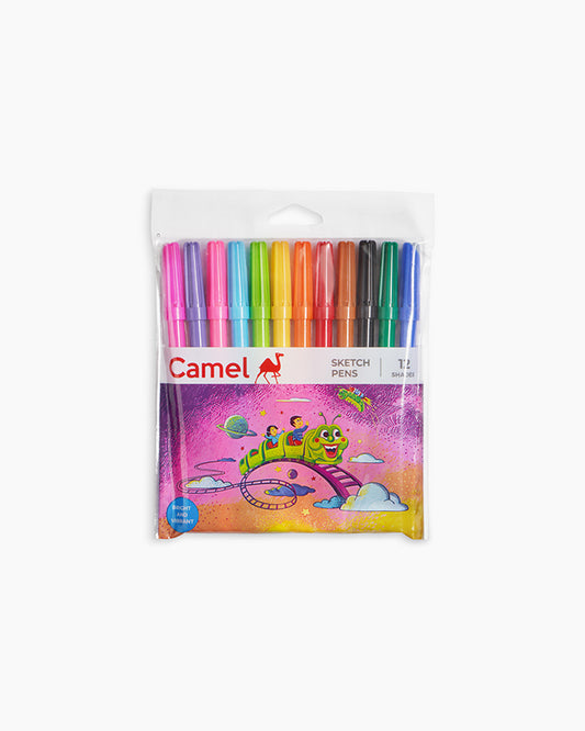 Camel Sketch Pens Assorted pack of 12 shade, Full size