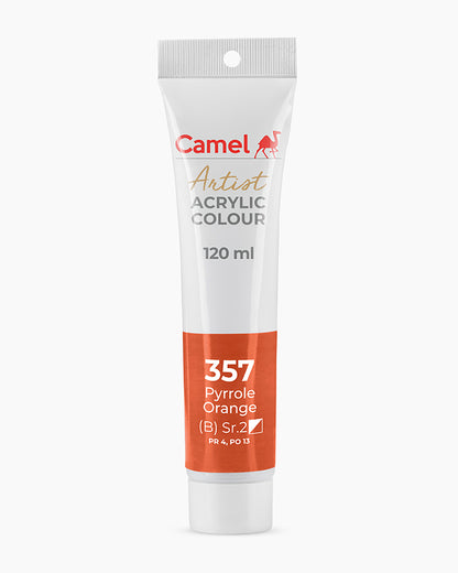 Camel Artist Acrylic Colours Individual tube of Pyrrole Orange- 357