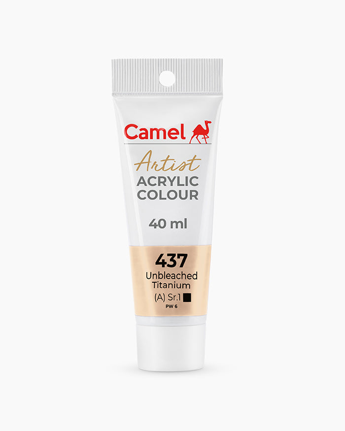 Camel Artist Acrylic Colours Individual tube of Unbleached Titanium- 437