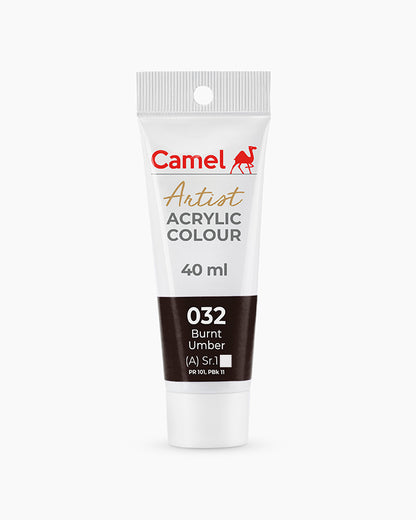 Camel Artist Acrylic Colours Individual tube of Burnt Umber- 032