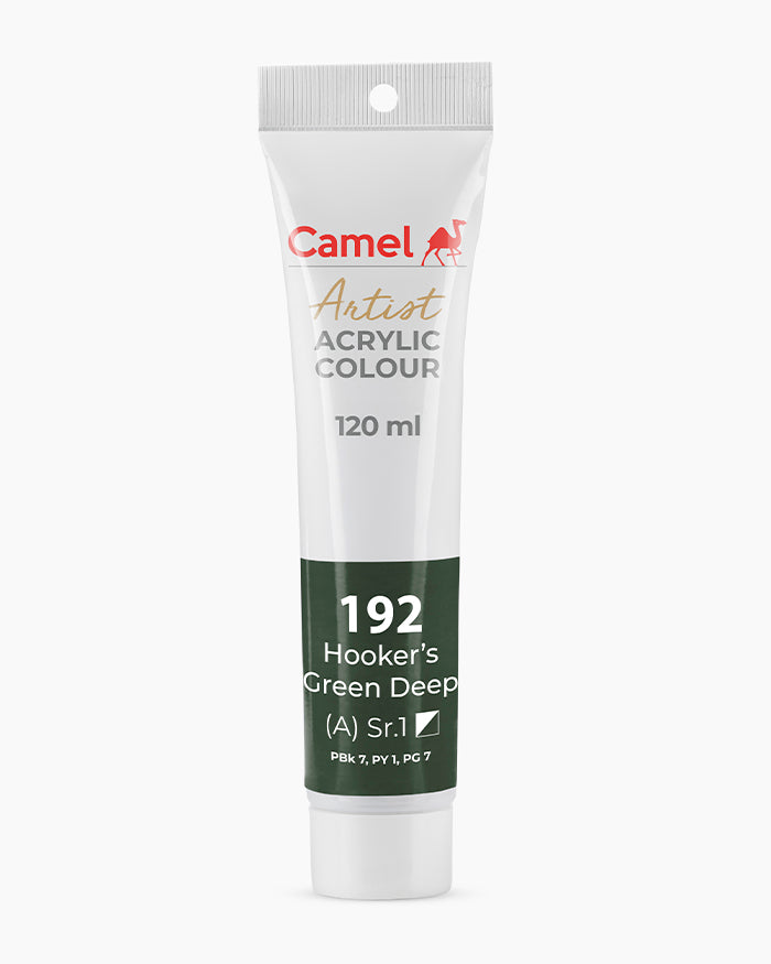 Camel Artist Acrylic Colours Individual tube of Hooker`s Green Deep-192