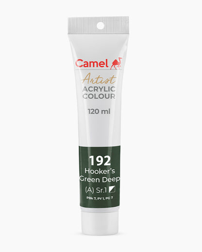 Camel Artist Acrylic Colours Individual tube of Hooker`s Green Deep-192