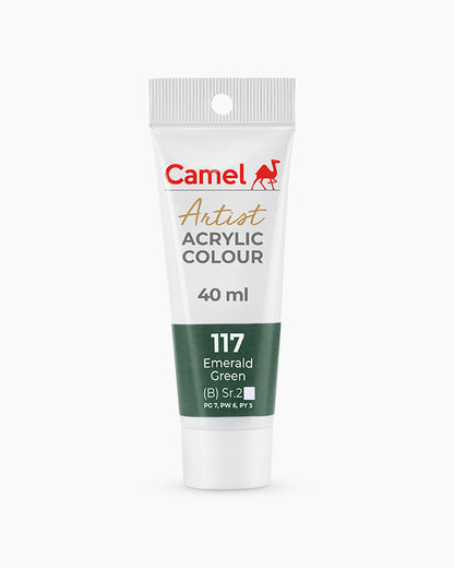 Camel Artist Acrylic Colours Individual tube of Emerald Green-117