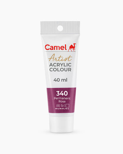 Camel Artist Acrylic Colours Individual tube of Permanent Rose-340