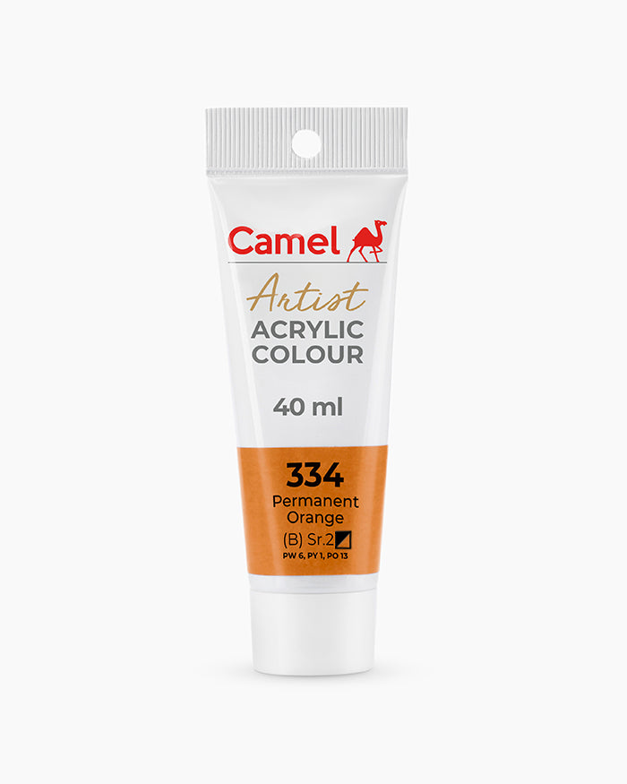 Camel Artist Acrylic Colours Individual tube of Permanent Orange-334