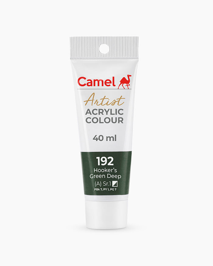 Camel Artist Acrylic Colours Individual tube of Hooker`s Green Deep-192
