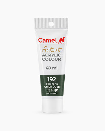 Camel Artist Acrylic Colours Individual tube of Hooker`s Green Deep-192