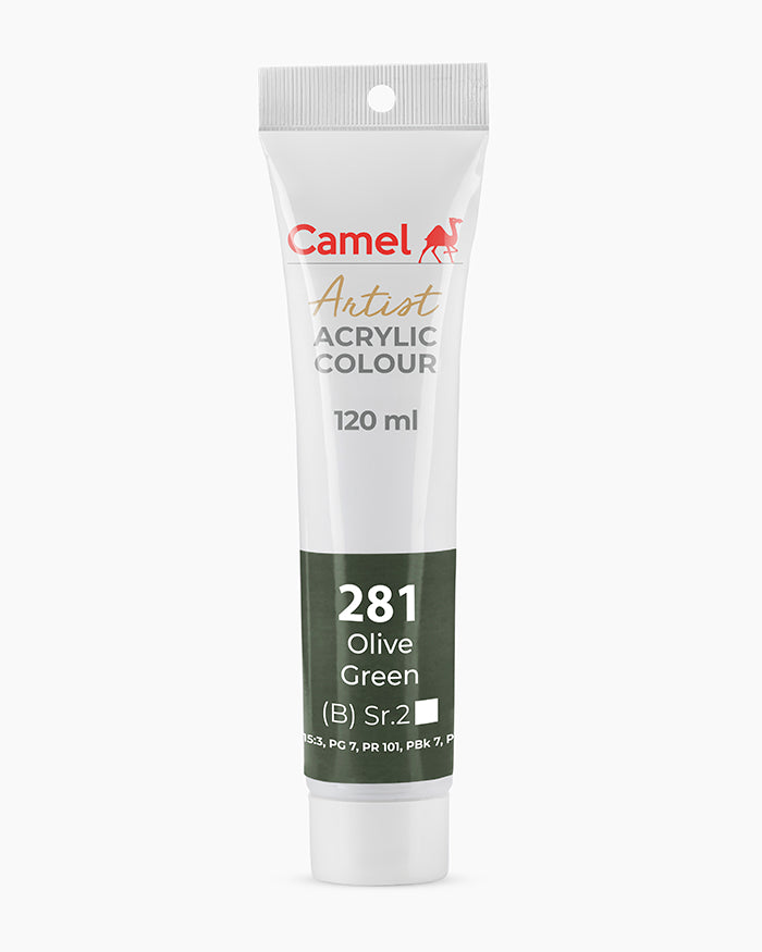 Camel Artist Acrylic Colours Individual tube of Olive Green-281