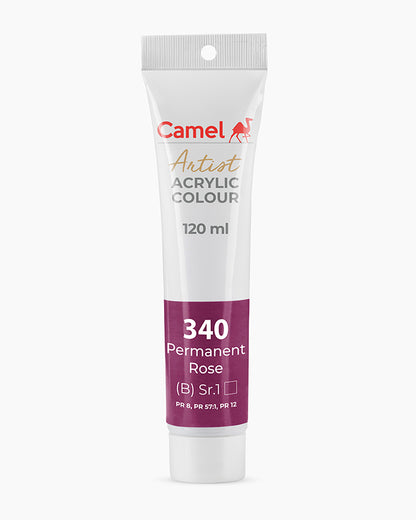 Camel Artist Acrylic Colours Individual tube of Permanent Rose-340