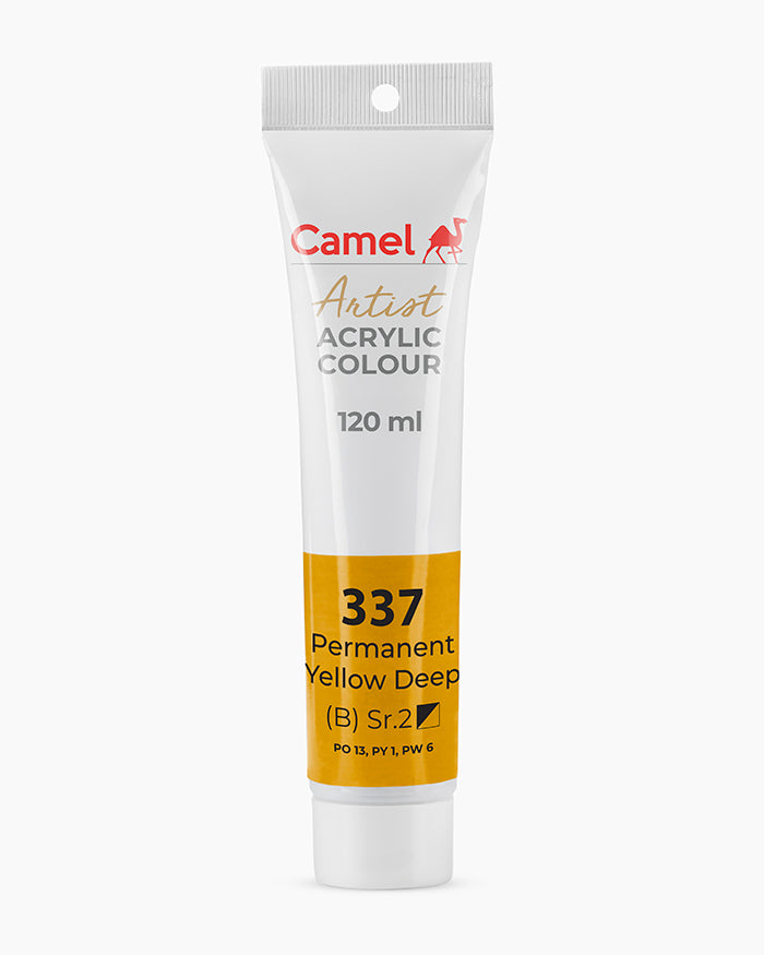 Camel Artist Acrylic Colours Individual tube of Permanent Yellow Deep-337